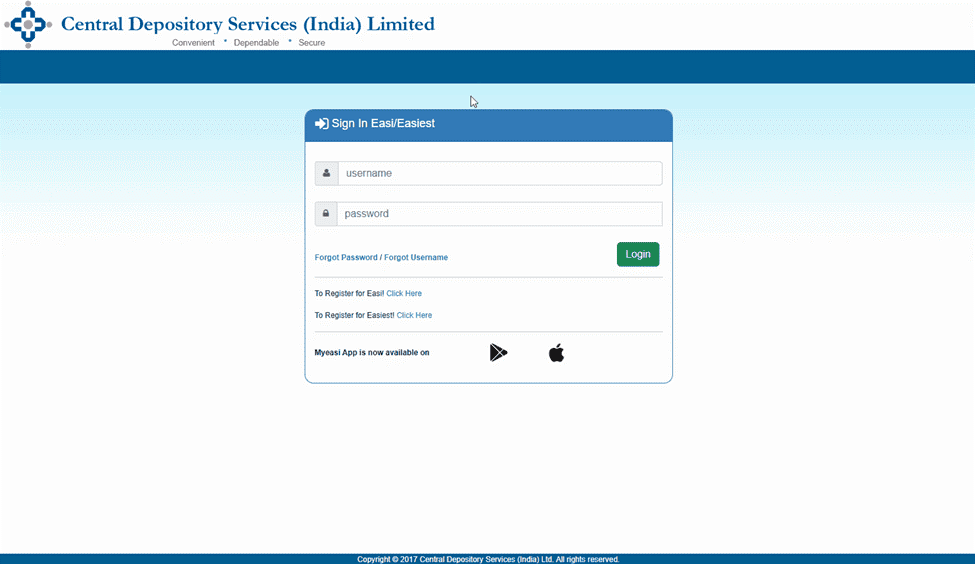 CDSL Easiest login page
