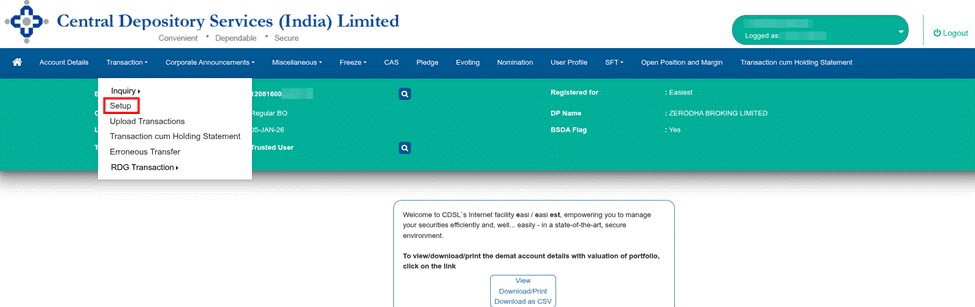 Share Transfer Online